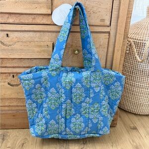 Quilted Floral Tote Bag